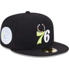 NEW ERA NEW ERA BLACK PHILADELPHIA 76ERS COLOR PACK 59FIFTY FITTED HAT