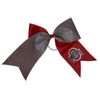 USA LICENSED BOWS OHIO STATE BUCKEYES JUMBO GLITTER BOW WITH PONYTAIL HOLDER