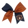 USA LICENSED BOWS AUBURN TIGERS JUMBO GLITTER BOW WITH PONYTAIL HOLDER