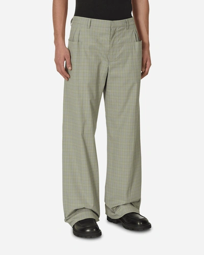 Kiko Kostadinov Orma Reversible Trousers Yellow Check In Grey