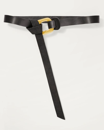 Ramy Brook Ines Leather Tie Belt In Black