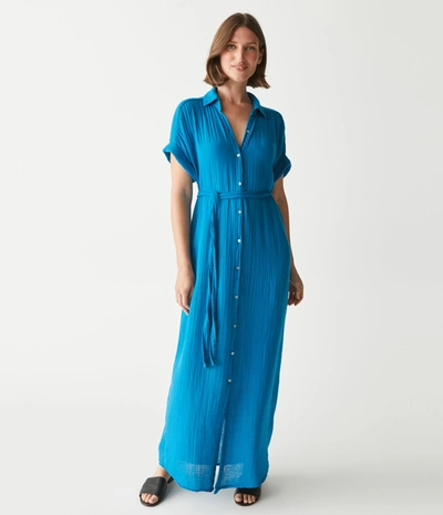 michael stars shirt dress Michael Stars Kimberly Shirt Dress Small Cotton Gauze Lemonade Yellow