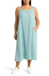 EILEEN FISHER SQUARE NECK ORGANIC LINEN SUNDRESS