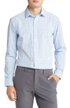 Mizzen + Main Leeward Trim Fit Gingham Performance Button-up Shirt In Light Blue Gingham