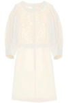 SEE BY CHLOÉ SEE BY CHLOE CREPE AND LACE MINI DRESS