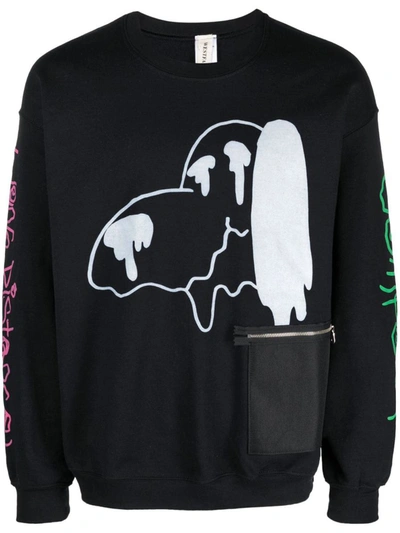 Westfall Graphic-print Ribbed Sweatshirt In Black