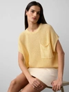 White + Warren Linen Blend Pocket T-shirt In Buttermilk In Buttermilk