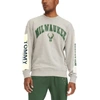TOMMY JEANS TOMMY JEANS GRAY MILWAUKEE BUCKS JAMES PATCH PULLOVER SWEATSHIRT