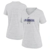 NIKE NIKE  WHITE LOS ANGELES DODGERS CITY CONNECT VELOCITY PRACTICE PERFORMANCE V-NECK T-SHIRT