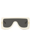 Loewe Anagram Acetate & Metal Shield Sunglasses In Ivory Smoke