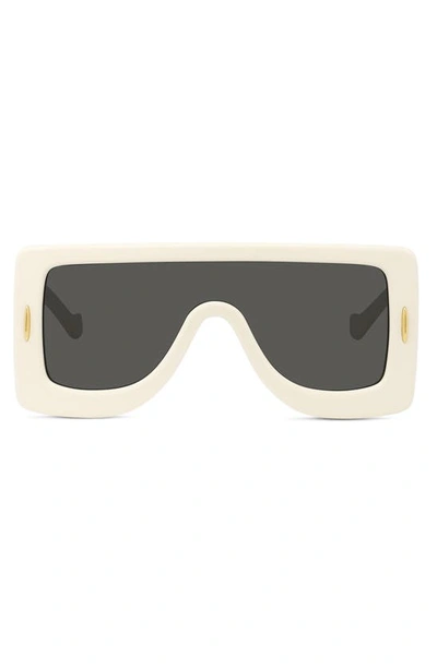 Loewe Anagram Acetate & Metal Shield Sunglasses In Ivory