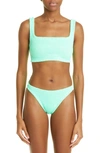 Hunza G Crinkle Two-piece Swimsuit In Lime