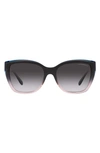 Emporio Armani 55mm Gradient Cat Eye Sunglasses In Grad Grey