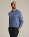 Naadam Reversible Cashmere Crewneck Sweater In Stone Blue