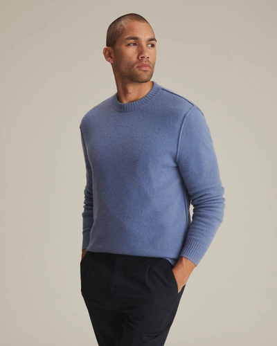 Naadam Reversible Cashmere Crewneck Sweater In Stone Blue