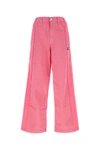 Ambush Elastic Waist Wide-leg Cotton Trousers In Pink