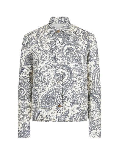 Etro Paisley Print Drill Padded Jacket In Multicolor