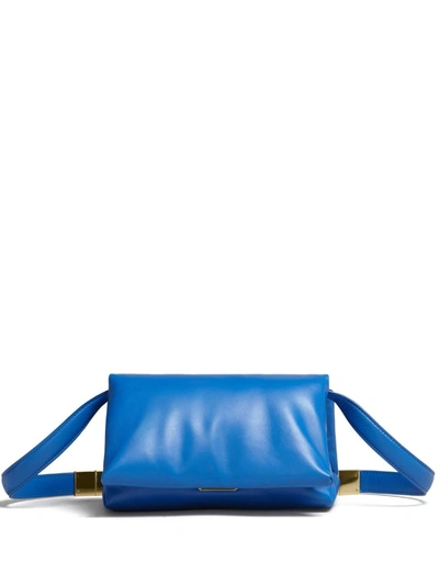 Marni Bags.. In <p>prisma Leather Shoulder Bag From  Featuring Cobalt Blue, Calf Leather, Polished Finish, Puff