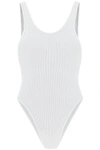 Reina Olga Ruby Stretch Design Sleeveless Swimsuit In White