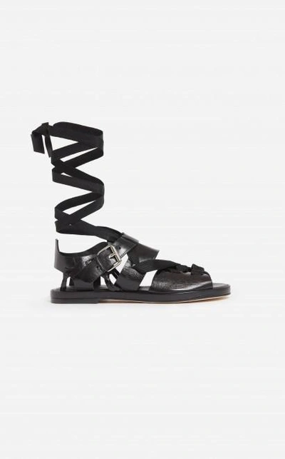 Iro Benila Shoes In Black Glazed Leather