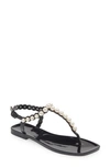 JEFFREY CAMPBELL PEARLESQUE IMITATION PEARL ANKLE STRAP SANDAL