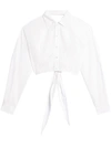 Ami Alexandre Mattiussi Natural White Cropped Wraparound Shirt In Blanc Naturel