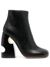 Off-white 110 Meteor Block Ankle Boots In Nappa Leather In Black