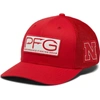 COLUMBIA COLUMBIA SCARLET NEBRASKA HUSKERS PFG HOOKS FLEX HAT