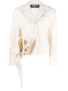 Jacquemus Stretch Wool Blazer Jacket In White
