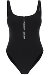 Off-white Off White One Piece Swimsuit With Zip And Logo In Black