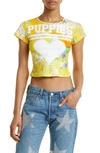 Collina Strada Logo Floral Print Cotton T-shirt In Puppies