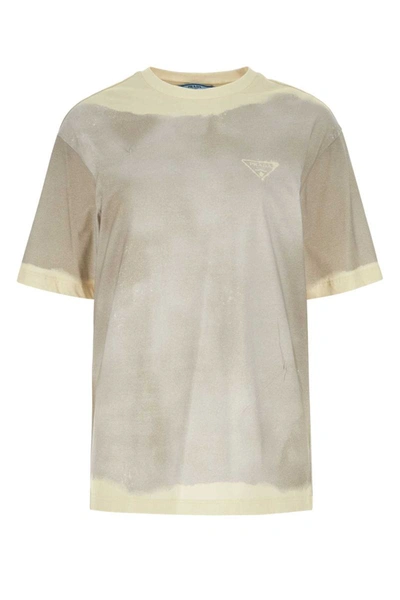 Prada Cotton Crew-neck T-shirt In Grey