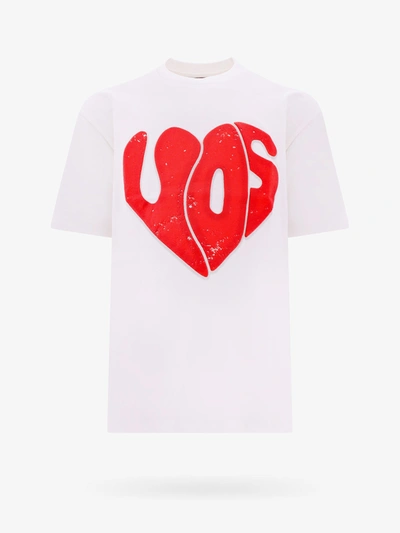 Vision Of Super Embossed-logo Cotton T-shirt In White