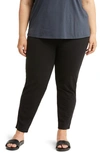 Eileen Fisher High Waist Slim Leg Pants In Black
