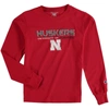 CHAMPION YOUTH CHAMPION SCARLET NEBRASKA HUSKERS JERSEY LONG SLEEVE T-SHIRT