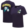 PRO STANDARD PRO STANDARD NAVY MILWAUKEE BREWERS ROSES FITTED T-SHIRT