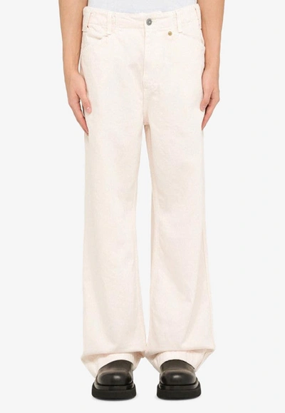 Objects Iv Life Pale Pink Cotton Wide Trousers In Beige