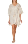 RANEE'S SMOCKED TASSEL COTTON COVER-UP DRESS