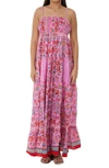 Ranee's Strapless Cotton Blooming Cover-up Dress In Pink