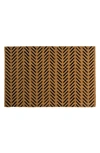 Entryways Fishbone Coir Doormat In Natural Coir / Black