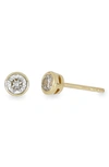 BONY LEVY BEZEL DIAMOND STUD EARRINGS