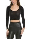 Spanx Arm Tights Solid Layering Crop Top In Black