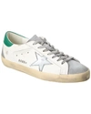 Golden Goose Super-star Leather Upper Tejus Printed Leather Star Suede Heel And Spur In White