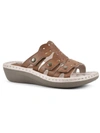 Cliffs By White Mountain Caring Womens Slip On Casual Slide Sandals In Multi