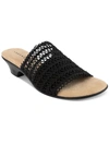 Karen Scott Elsa Womens Open Toe Slip On Slide Sandals In Black