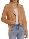 BAGATELLE WOMENS FAUX LEATHER BELTED MOTORCYCLE JACKET