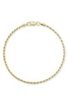 Ember Fine Jewelry 14k Gold Rope Chain Anklet In Gold
