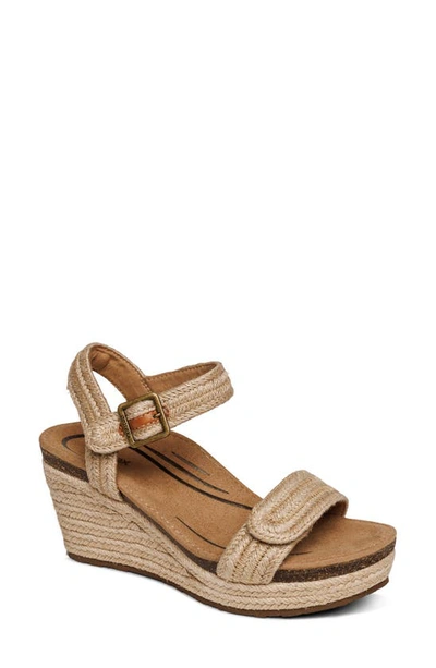 Aetrex Sydney Wedge Espadrille Sandal In Beige