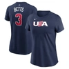 Nike Women's Usa Baseball 2023 World Baseball Classic (mookie Betts) T-shirt In Navy