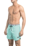 BIKKEMBERGS BIKKEMBERGS LIGHT-BLUE POLYESTER MEN'S SWIMWEAR